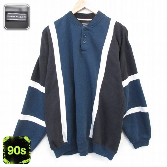 【50%OFF】90s 長袖スウェット マルチカラー グリーン XL | 古着