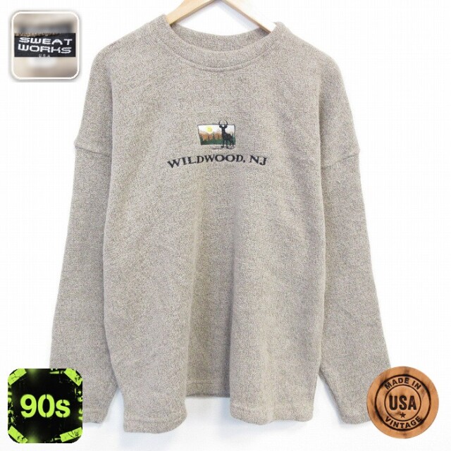 【50%OFF】90s 長袖トップス WILDWOOD 霜降り ブラウン XL | 古着