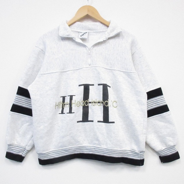 【20%OFF】長袖ハーフジップスウェット 霜降り グレー L | 古着