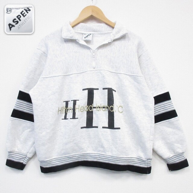 【50%OFF】長袖ハーフジップスウェット 霜降り グレー L | 古着