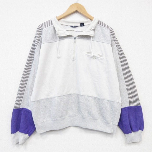 【20%OFF】長袖ハーフジップスウェット 霜降り グレー L | 古着