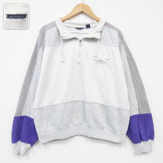 【50%OFF】長袖ハーフジップスウェット 霜降り グレー L | 古着