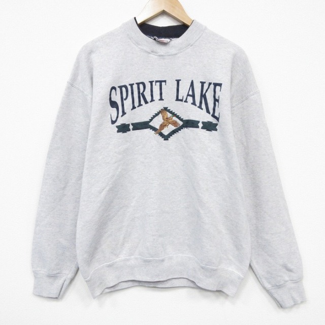 【20%OFF】フルーツオブザルーム 90s 長袖スウェット 鳥刺繍 グレー L | 古着