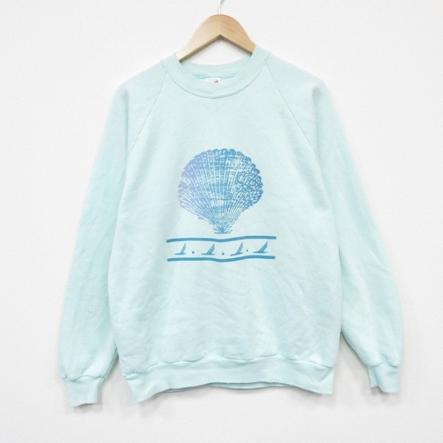 【20%OFF】ジャージーズ 80s ラグランスウェット 貝 ライトグリーン L | 古着