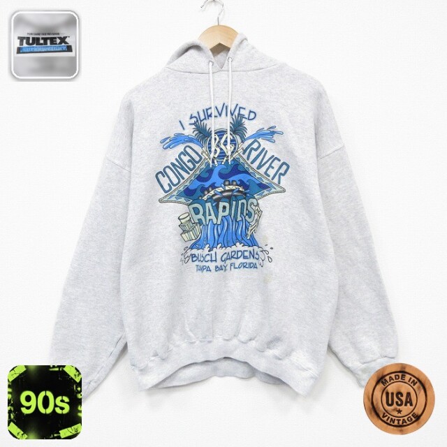 【50%OFF】TULTEX 90s 長袖パーカー ラフティング グレー XL | 古着