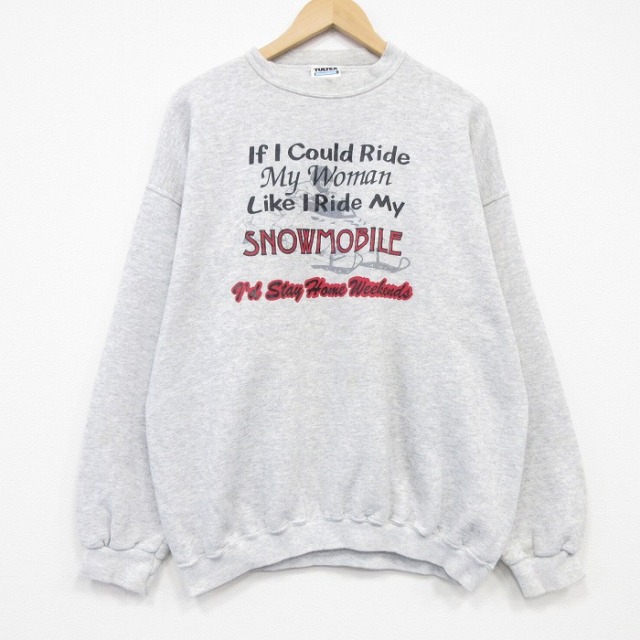TULTEX 90s 長袖スウェット スノーモービル グレー霜降り XL | 古着