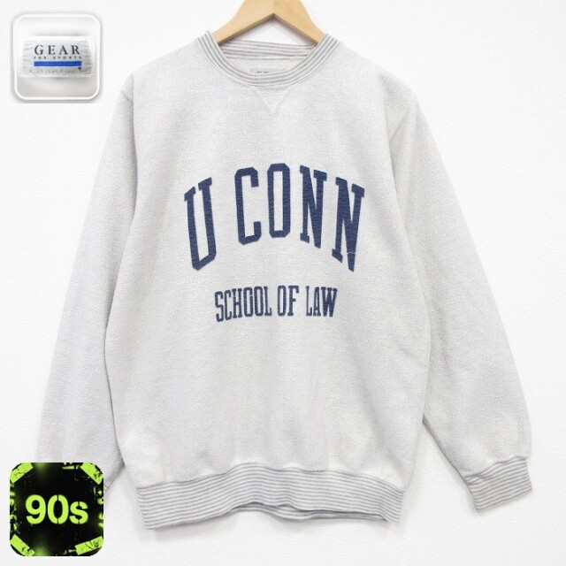 【50%OFF】90s 長袖スウェット UCONN ホワイト L | 古着