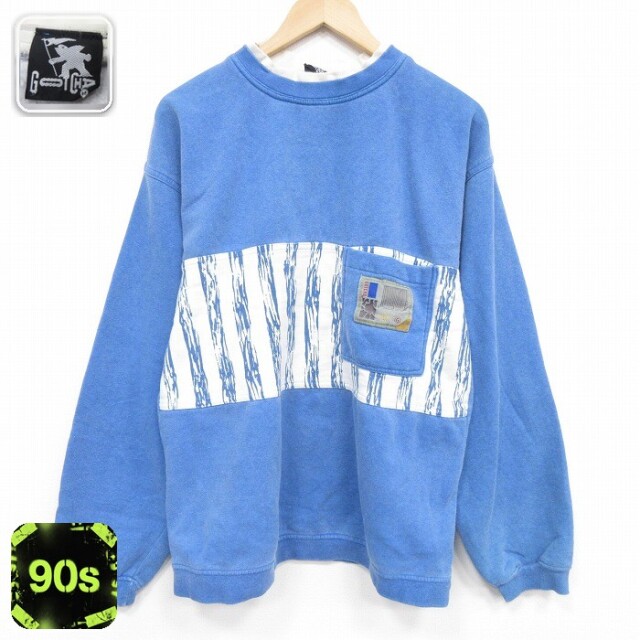 【50%OFF】ガッチャ 90s 長袖スウェット ライトブルー M | 古着