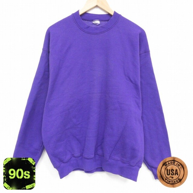 【50%OFF】90s 長袖スウェット パープル XL | 古着