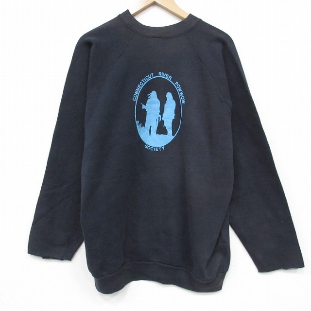 【20%OFF】フルーツオブザルーム 80s 長袖スウェット SOCIETY ネイビー L | 古着