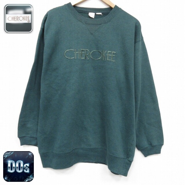 【50%OFF】チェロキー 00s 長袖スウェット ビッグロゴ グリーン L | 古着