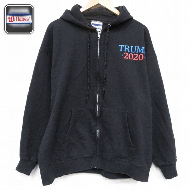 【50%OFF】ヘインズ 長袖フルジップスウェットパーカー トランプ ブラック XL | 古着