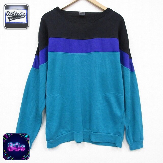 【50%OFF】ダンロップ 80s ラグランスウェット ブラック L | 古着