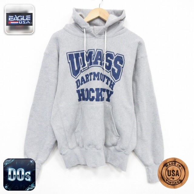 00s 長袖スウェットパーカー UMASS グレー XL | 古着