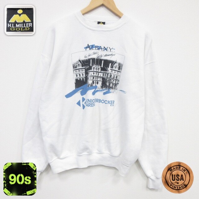 【50%OFF】ARENA 90s 長袖スウェット ホワイト XL | 古着