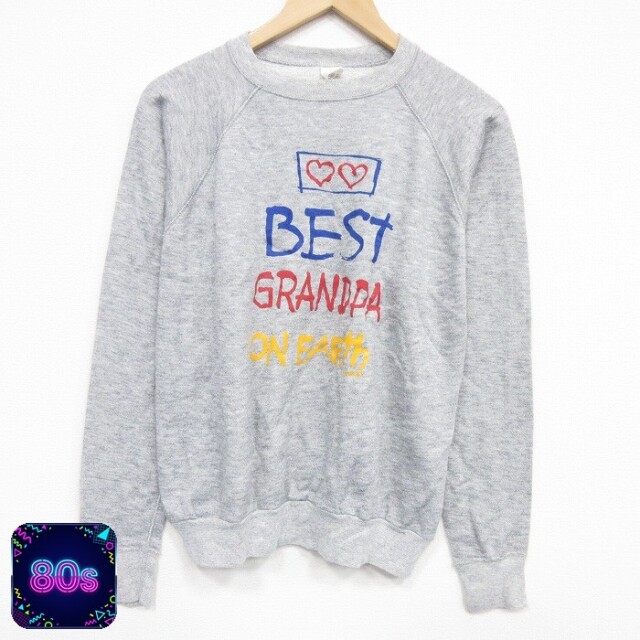 【50%OFF】80s ラグランスウェット BEST グレー M | 古着