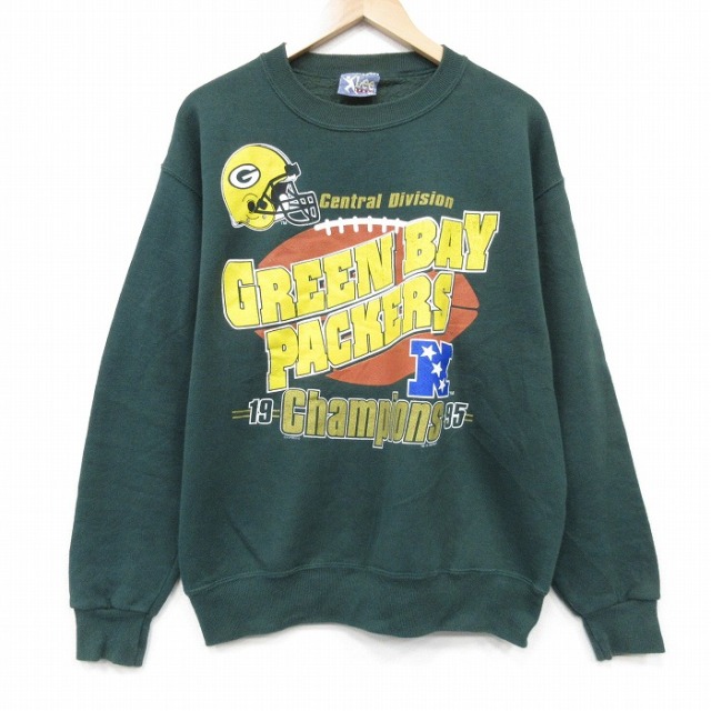 NFL グリーンベイペッカーズ 90s 長袖スウェット アメフト グリーン L | 古着