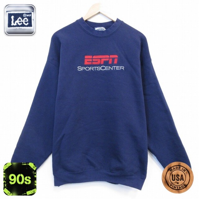 【50%OFF】リー 90s 長袖スウェット ESPN ネイビー XL | 古着