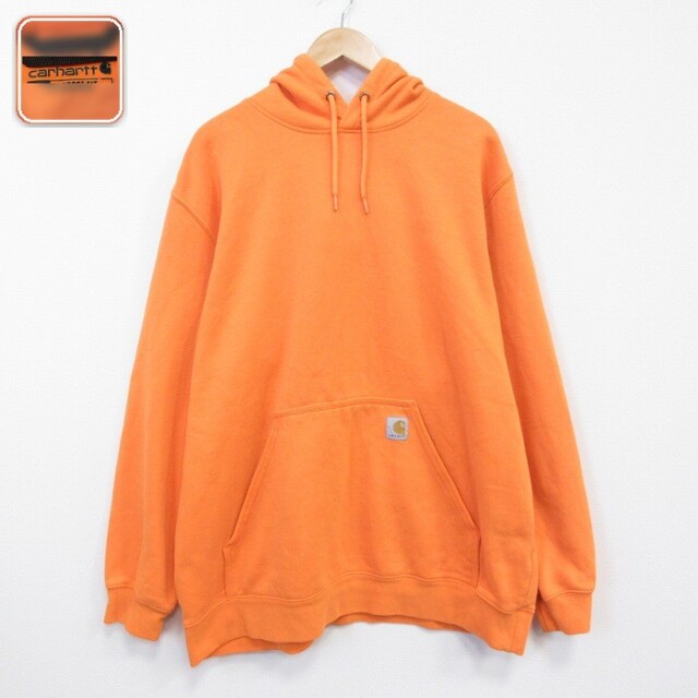 【50%OFF】カーハート 長袖スウェットパーカー オレンジ XL | 古着