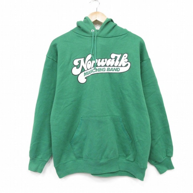 【20%OFF】ジャージーズ 90s 長袖パーカー マーチングバンド グリーン L | 古着