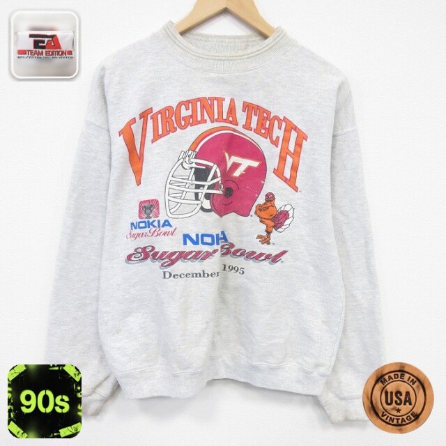 【50%OFF】90s 長袖スウェット バージニアテック グレー L | 古着