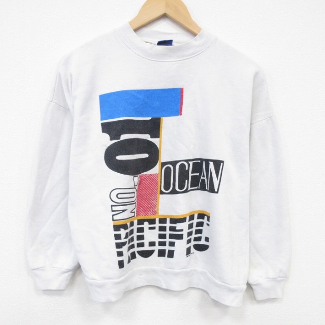 オーシャンパシフィック OP 80s 長袖スウェット ホワイト L | 古着