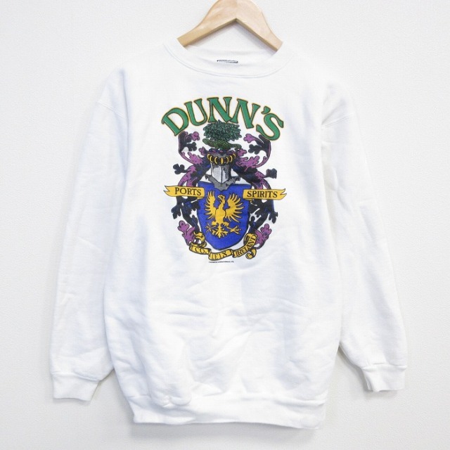 80s 長袖スウェット DUNN'S ホワイト M | 古着