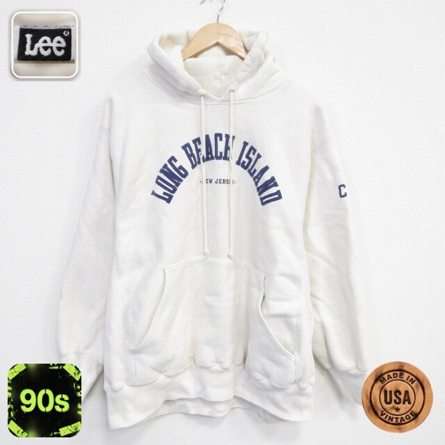 【50%OFF】リー 90s パーカー ロングビーチ ホワイト XL | 古着
