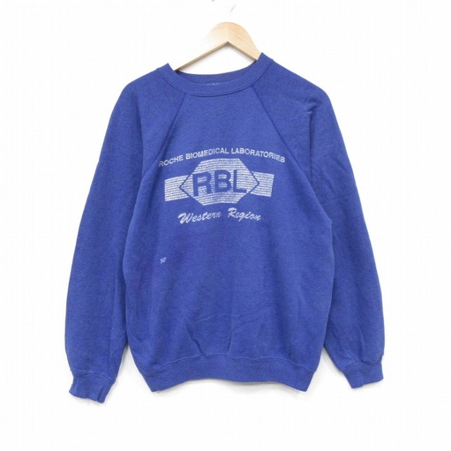 【20%OFF】ヘインズ 80s 長袖スウェット RBL ブルー L | 古着