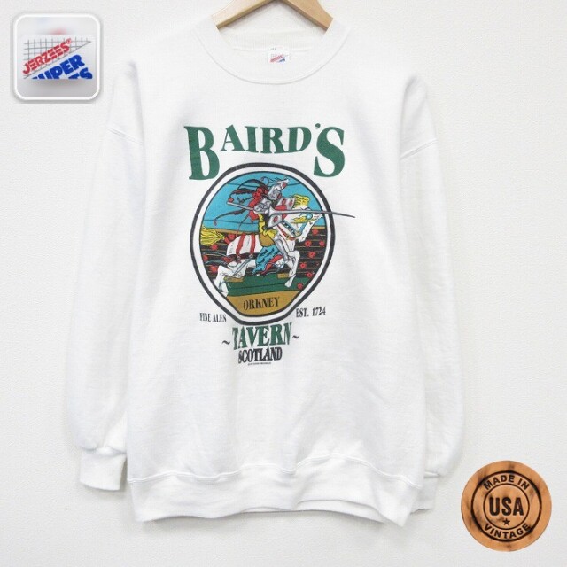 【50%OFF】BAIRDS 長袖スウェット ホワイト L | 古着