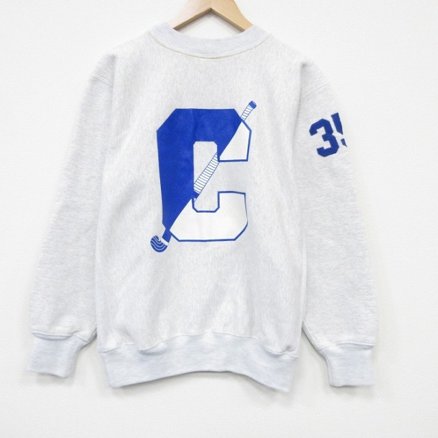 【20%OFF】L★古着 長袖 スウェット メンズ 90年代 90s C リバースタイプ クルーネック USA製 薄グレー 霜降り【spe】 26mar18