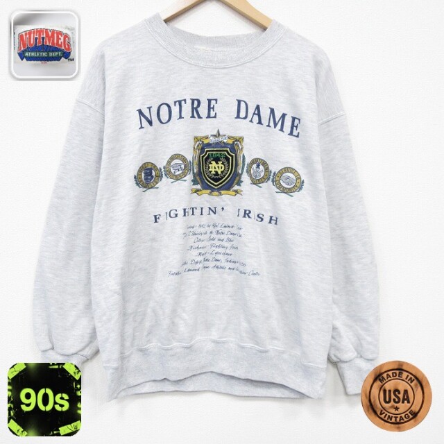 【50%OFF】ノートルダム 90s 長袖スウェット グレー XL | 古着