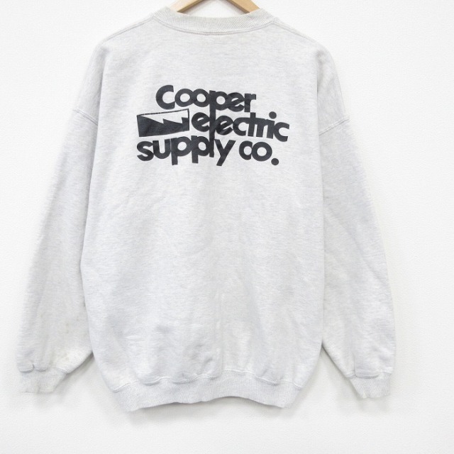 XL★古着 長袖 スウェット メンズ 00年代 00s Cooper 大きいサイズ クルーネック 薄グレー 霜降り 26mar18