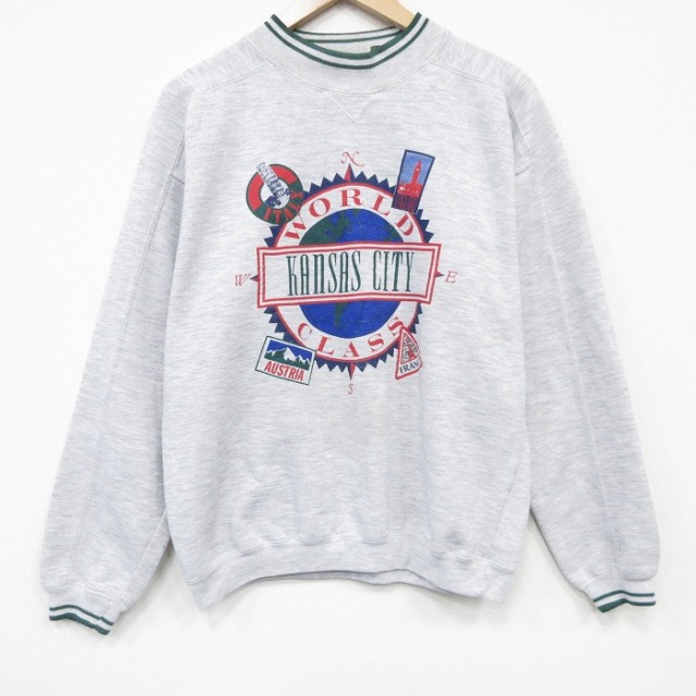90s ラグランスウェット 霜降り グレー M | 古着