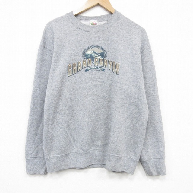 【20%OFF】フルーツオブザルーム 00s 長袖スウェット グランドキャニオン グレー L | 古着