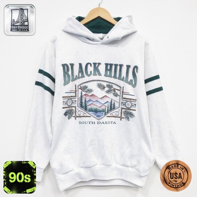 【50%OFF】90s 長袖スウェットパーカー サウスダコタ グレー霜降り M | 古着