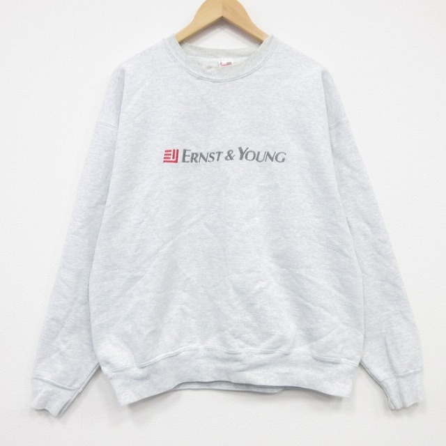 フルーツオブザルーム 90s 長袖スウェット ERNST刺繍 グレー XL | 古着