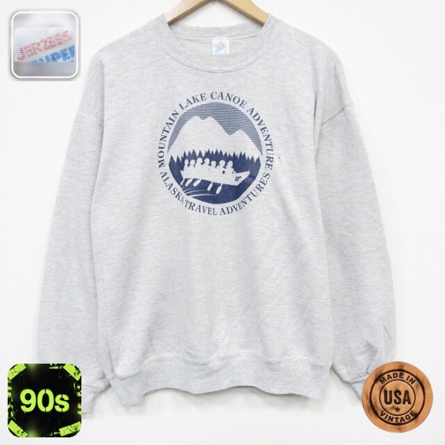 【50%OFF】ジャージーズ 90s 長袖スウェット 山 グレー L | 古着