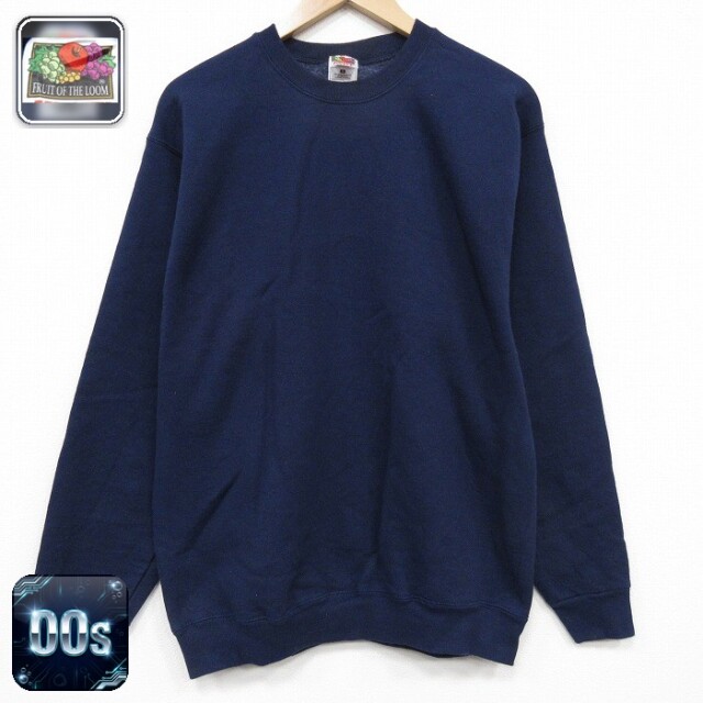 【50%OFF】フルーツオブザルーム 00s 長袖スウェット ネイビー L | 古着