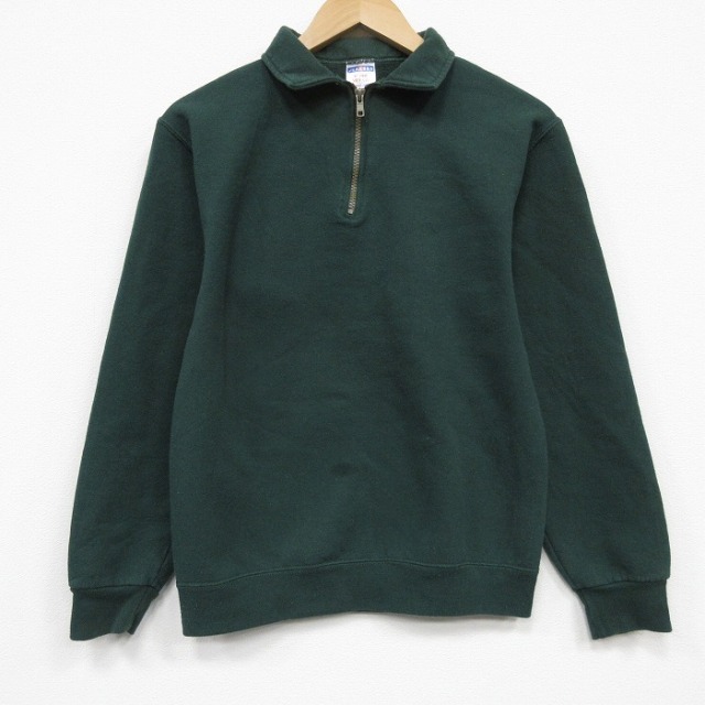 【20%OFF】ジャージーズ 00s ハーフジップスウェット グリーン S | 古着