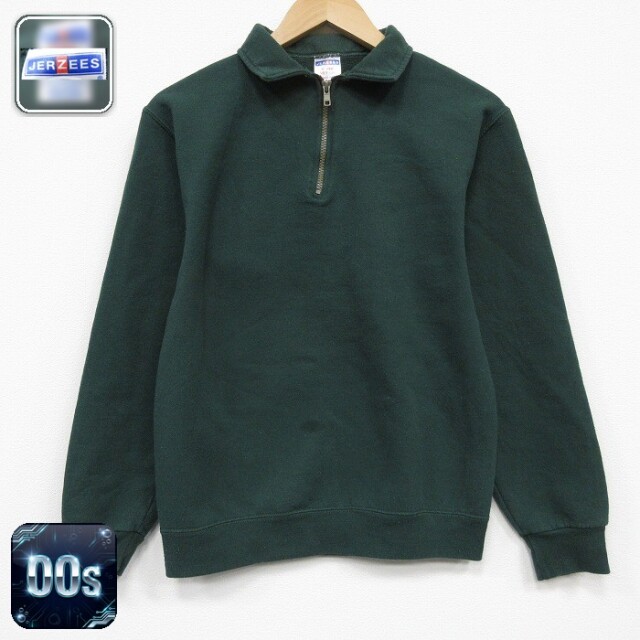 【50%OFF】ジャージーズ 00s ハーフジップスウェット グリーン S | 古着