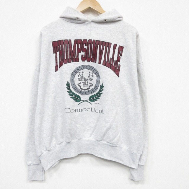 【20%OFF】90s 長袖スウェットパーカー カレッジ グレー XL | 古着