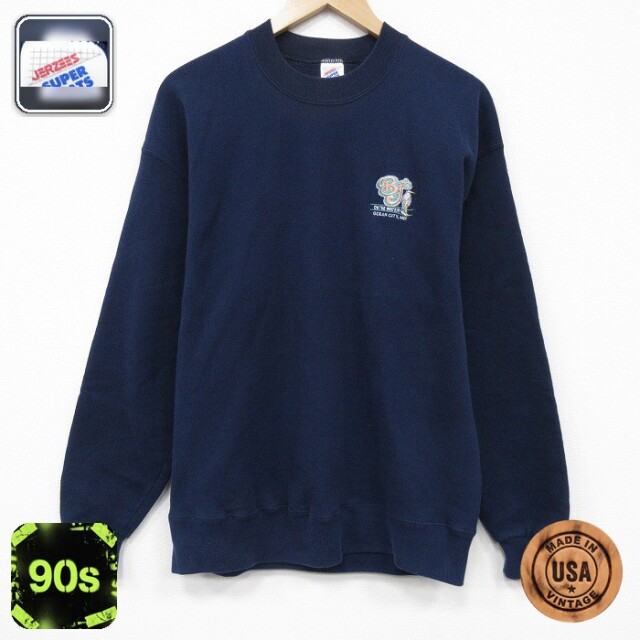 【50%OFF】ジャージーズ 90s 長袖スウェット BJ ネイビー L | 古着