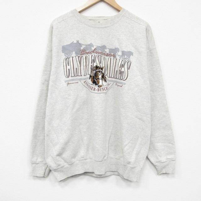 90s 長袖スウェット 馬 グレー XL | 古着