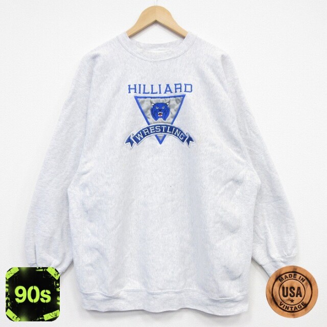 【50%OFF】90s リバースタイプスウェット レスリング グレー XL | 古着
