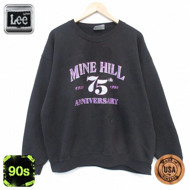 【20%OFF】リー 90s 長袖スウェット MINE ブラック メンズXL相当 | 古着