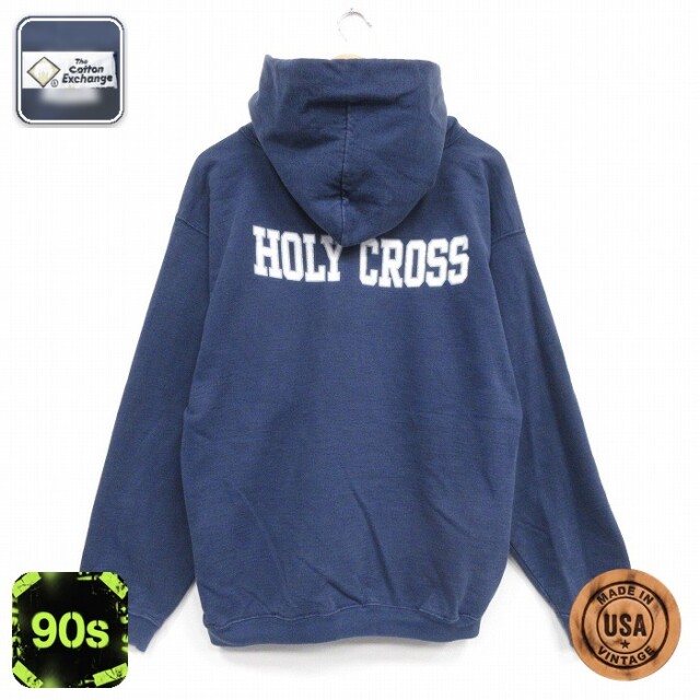 【20%OFF】パーカー 90s 長袖スウェット HOLY ネイビー メンズL相当 | 古着