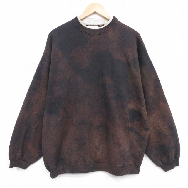 ヘインズ 90s 長袖スウェット ブリーチ加工 ブラック メンズXL相当 | 古着