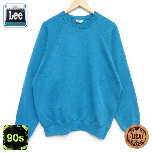 【20%OFF】リー 90s ラグランスウェット ブルーグリーン メンズL相当 | 古着
