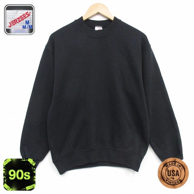 【20%OFF】ジャージーズ 90s 長袖スウェット ブラック メンズM相当 | 古着